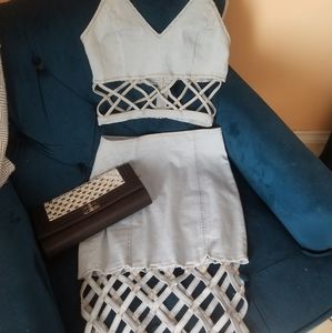 REHAB DENIM Skirt Set